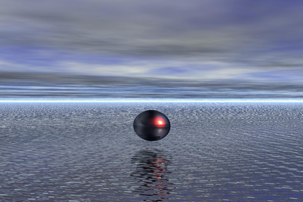 To the Shoreline a glowing Orb sitting off of the shoreline